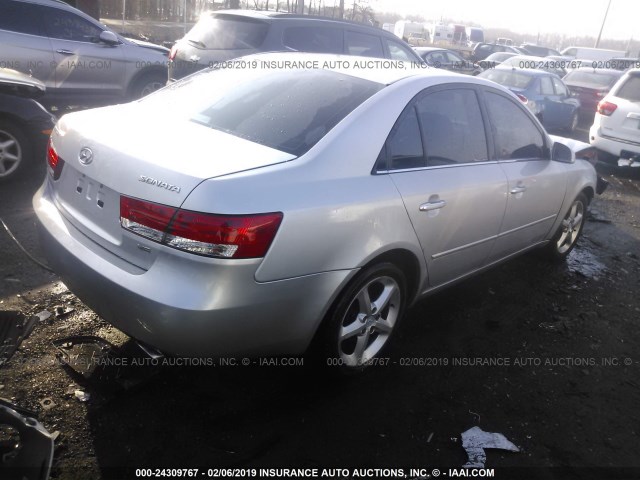 5NPEU46F36H018386 - 2006 HYUNDAI SONATA GLS/LX SILVER photo 4