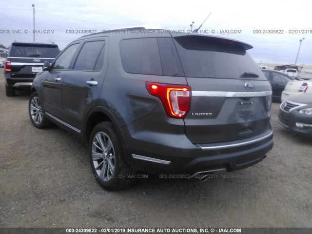 1FM5K7F85JGA46952 - 2018 FORD EXPLORER LIMITED GRAY photo 3