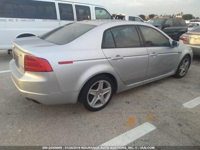 19UUA66214A054581 - 2004 ACURA TL SILVER photo 4