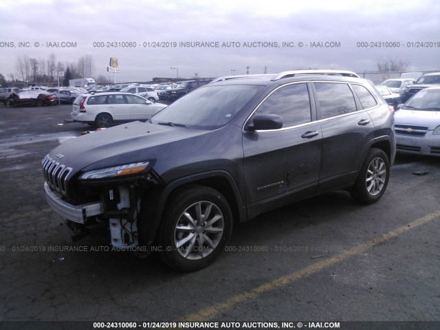 1C4PJMDS3GW104777 - 2016 JEEP CHEROKEE LIMITED GRAY photo 2