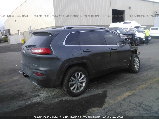 1C4PJMDS3GW104777 - 2016 JEEP CHEROKEE LIMITED GRAY photo 4