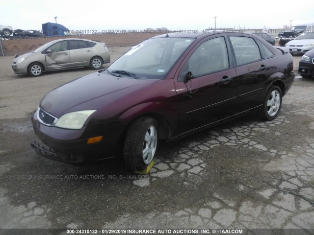 1FAHP34N26W238711 - 2006 FORD FOCUS ZX4 MAROON photo 2