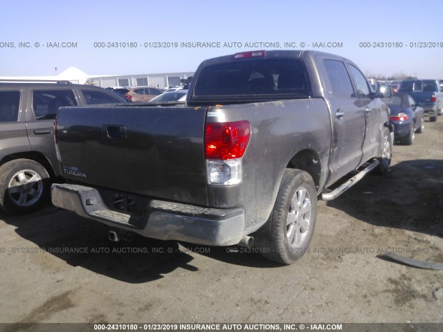 5TFEM5F1XAX015296 - 2010 TOYOTA TUNDRA CREWMAX SR5 GRAY photo 4