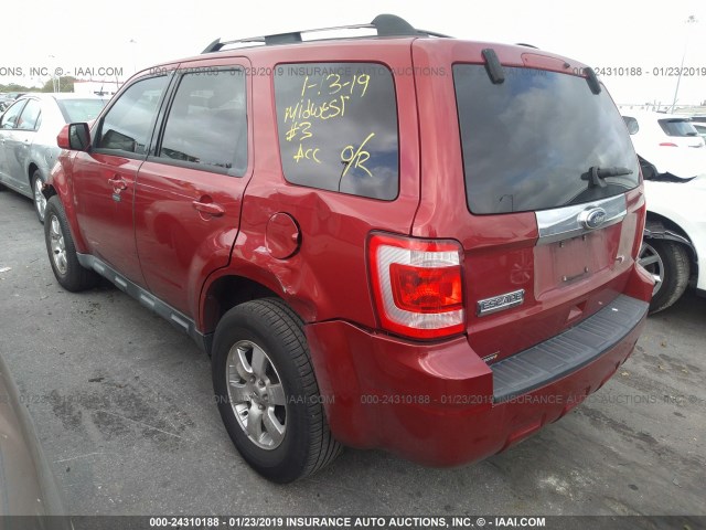 1FMCU0E70AKA29278 - 2010 FORD ESCAPE LIMITED RED photo 3