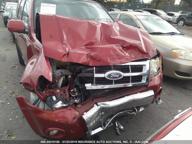 1FMCU0E70AKA29278 - 2010 FORD ESCAPE LIMITED RED photo 6