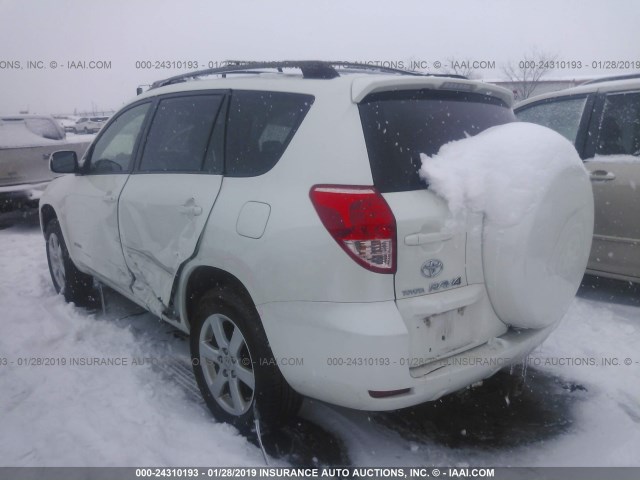 JTMZD31V085116255 - 2008 TOYOTA RAV4 LIMITED WHITE photo 3