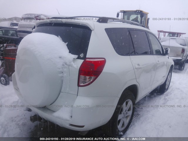 JTMZD31V085116255 - 2008 TOYOTA RAV4 LIMITED WHITE photo 4