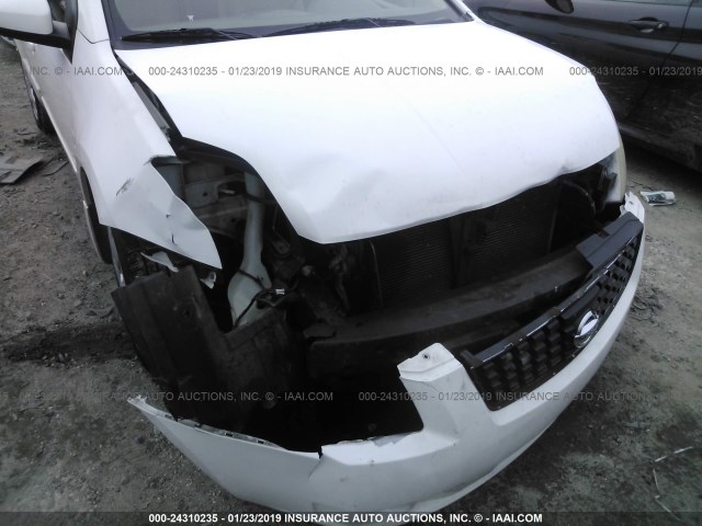 3N1AB61E08L624717 - 2008 NISSAN SENTRA 2.0/2.0S/2.0SL WHITE photo 6