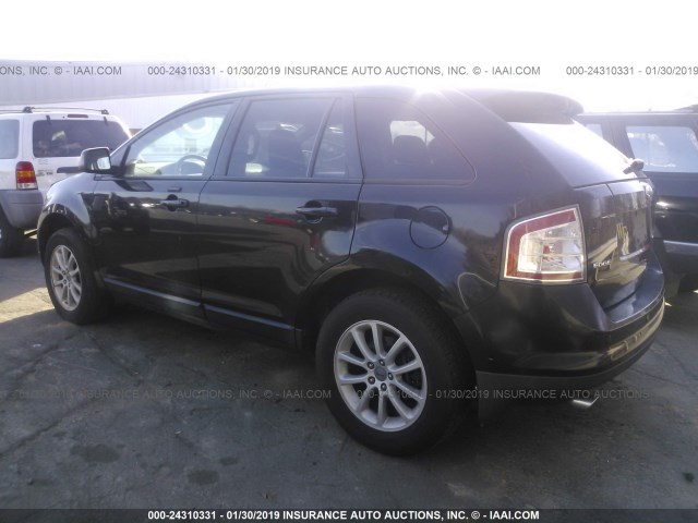 2FMDK38C57BB04256 - 2007 FORD EDGE SEL BLACK photo 3