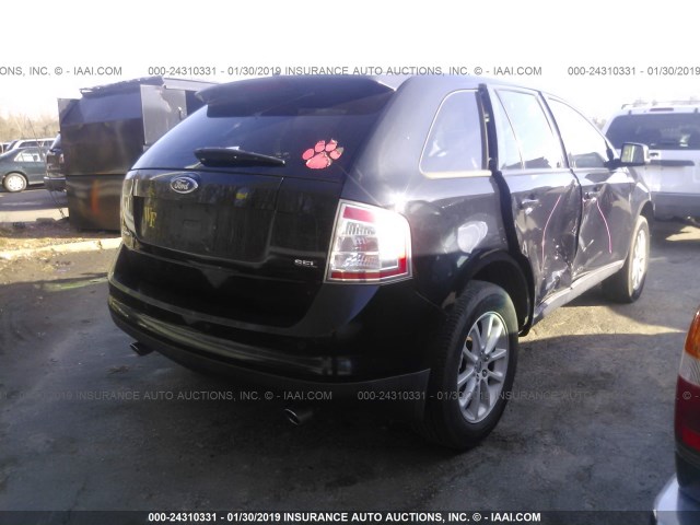 2FMDK38C57BB04256 - 2007 FORD EDGE SEL BLACK photo 4