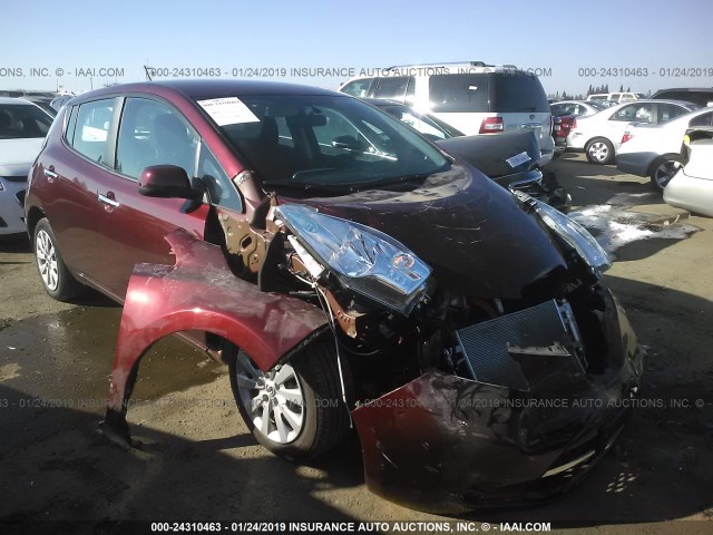 1N4AZ0CP0GC304513 - 2016 NISSAN LEAF S RED photo 1