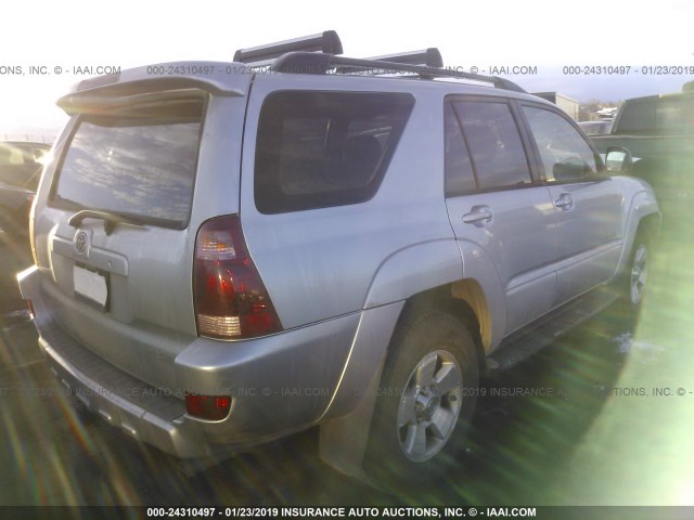 JTEBU14R948016258 - 2004 TOYOTA 4RUNNER SR5/SPORT SILVER photo 4