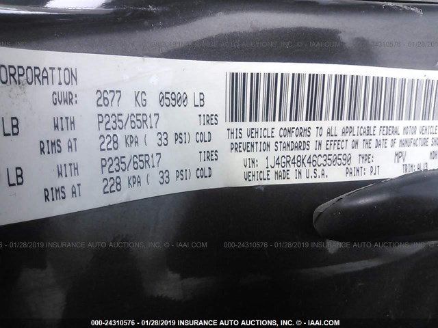 1J4GR48K46C350590 - 2006 JEEP GRAND CHEROKEE LAREDO/COLUMBIA/FREEDOM 绿色 照片 9