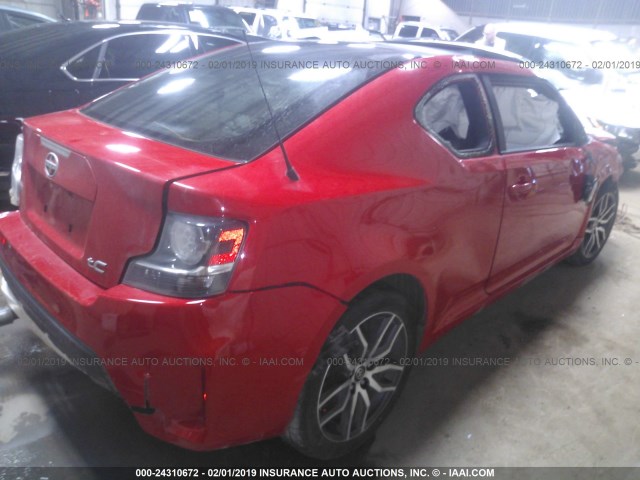 JTKJF5C79E3075612 - 2014 TOYOTA SCION TC წითელი ფოტო 4