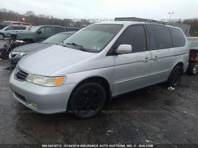 2HKRL18012H557966 - 2002 HONDA ODYSSEY EXL SILVER photo 2