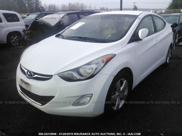 5NPDH4AE9DH283776 - 2013 HYUNDAI ELANTRA GLS/LIMITED WHITE photo 2