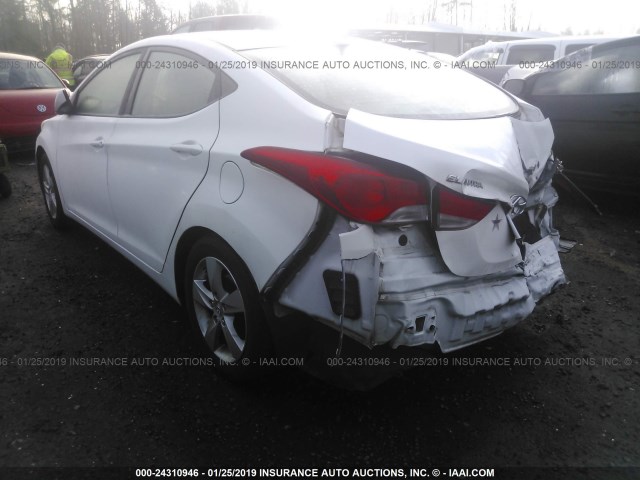 5NPDH4AE9DH283776 - 2013 HYUNDAI ELANTRA GLS/LIMITED WHITE photo 3