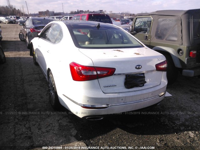 KNALN4D75F5174555 - 2015 KIA CADENZA PREMIUM/LIMITED WHITE photo 3