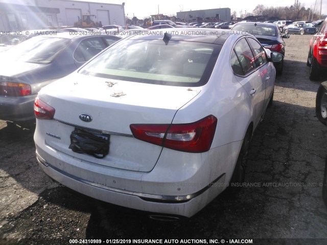 KNALN4D75F5174555 - 2015 KIA CADENZA PREMIUM/LIMITED WHITE photo 4