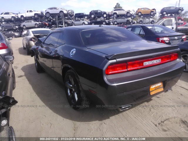 2C3CDYAG5DH612308 - 2013 DODGE CHALLENGER SXT GRAY photo 3