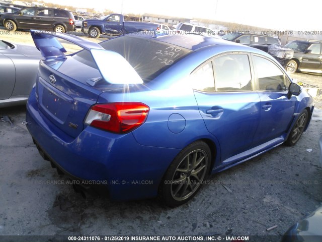 JF1VA2W69F9805547 - 2015 SUBARU WRX STI/LAUNCH EDITION BLUE photo 4