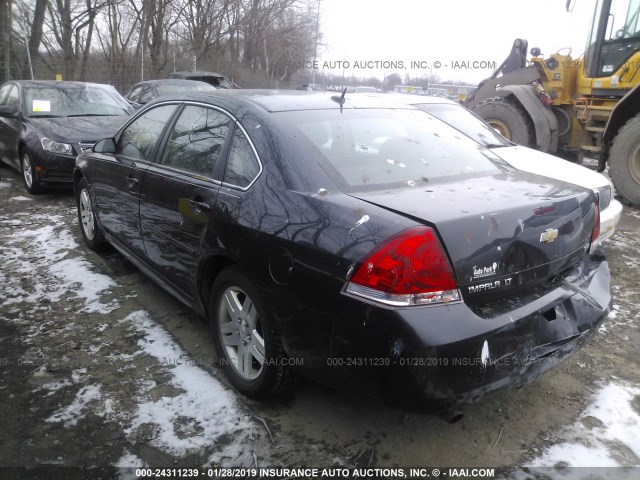 2G1WG5E30D1149274 - 2013 CHEVROLET IMPALA LT BLACK photo 3