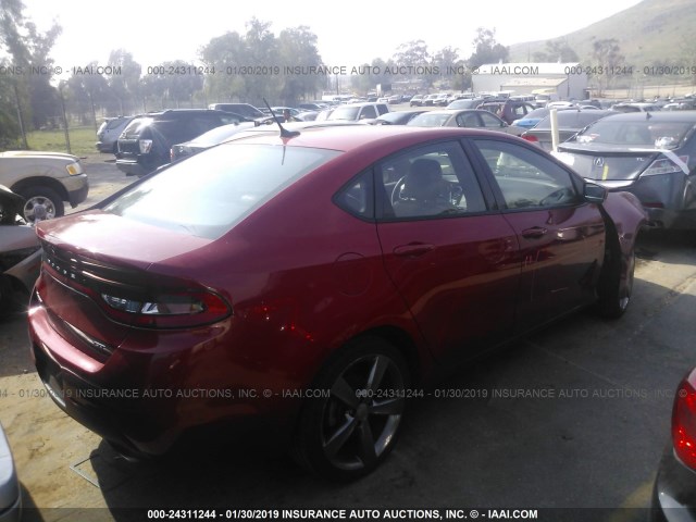 1C3CDFEB0ED803829 - 2014 DODGE DART GT RED photo 4