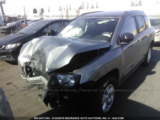 1C4NJCBA2ED620665 - 2014 JEEP COMPASS SPORT GRAY photo 2