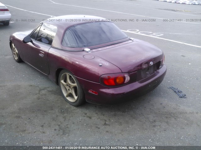 JM1NB353330300737 - 2003 MAZDA MX-5 MIATA LS BURGUNDY photo 3