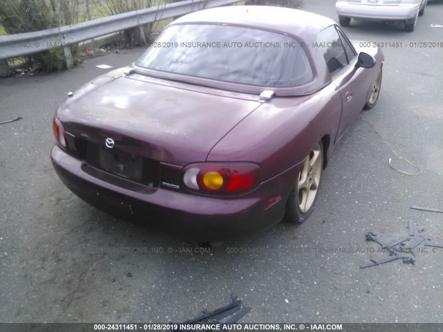 JM1NB353330300737 - 2003 MAZDA MX-5 MIATA LS BURGUNDY photo 4