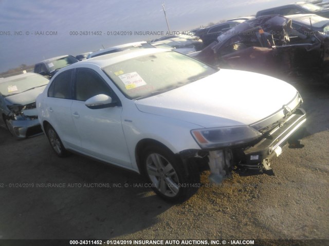 3VW637AJ9DM284178 - 2013 VOLKSWAGEN JETTA HYBRID WHITE photo 1