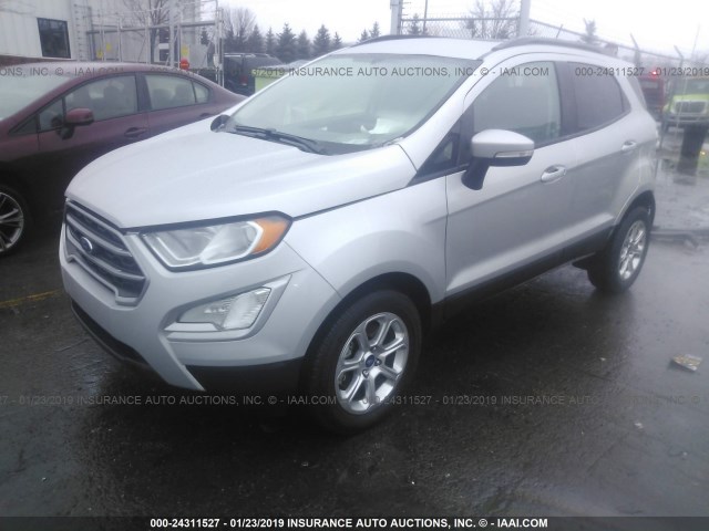 MAJ6P1UL5JC182753 - 2018 FORD ECOSPORT SE SILVER photo 2