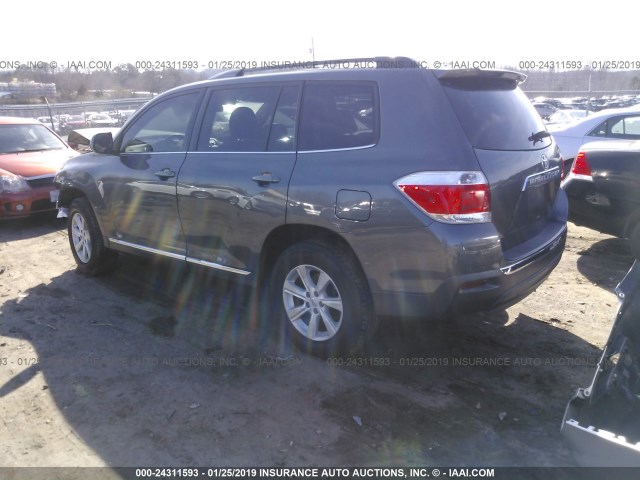 5TDZA3EH4BS008283 - 2011 TOYOTA HIGHLANDER SE GRAY photo 3