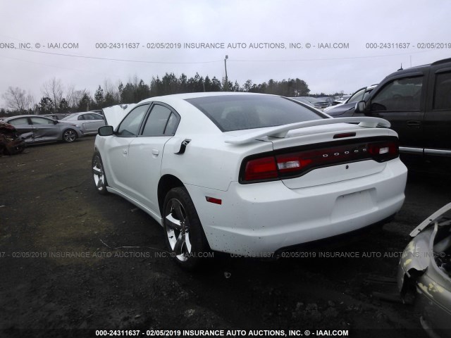 2C3CDXAG3DH608753 - 2013 DODGE CHARGER POLICE WHITE photo 3