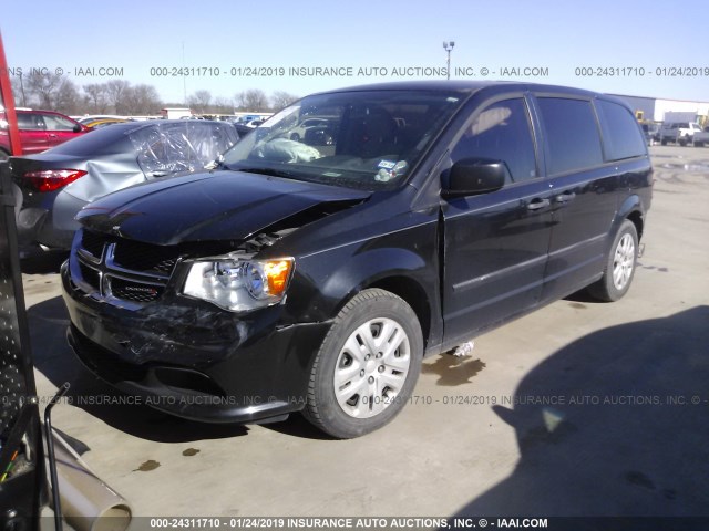 2C4RDGBGXFR530120 - 2015 DODGE GRAND CARAVAN SE BLACK photo 2