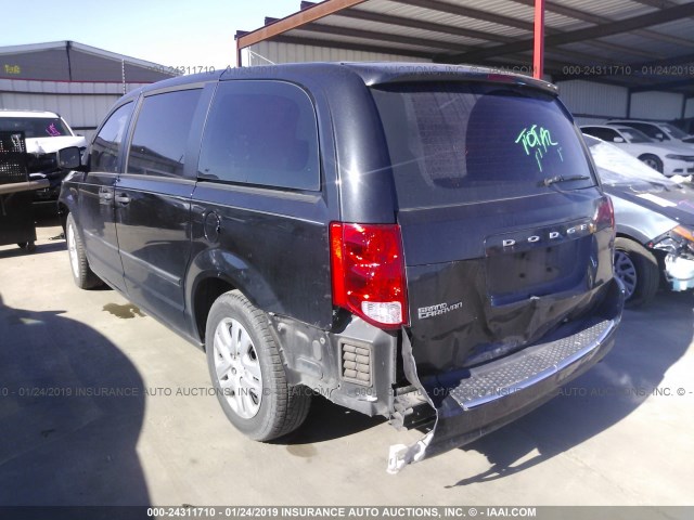 2C4RDGBGXFR530120 - 2015 DODGE GRAND CARAVAN SE BLACK photo 3