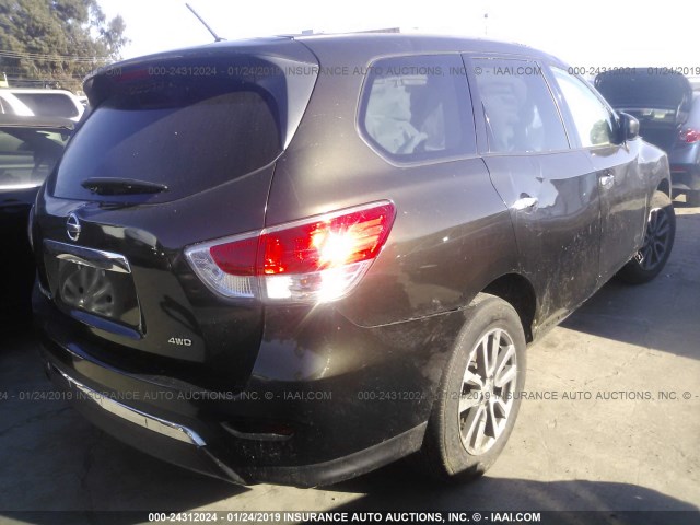 5N1AR2MM0FC626010 - 2015 NISSAN PATHFINDER S/SV/SL/PLATINUM GRAY photo 4