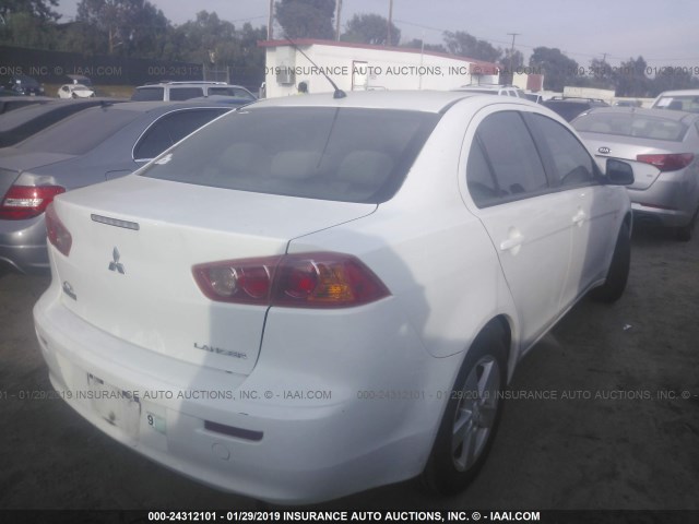 JA3AU26U38U003816 - 2008 MITSUBISHI LANCER ES WHITE photo 4