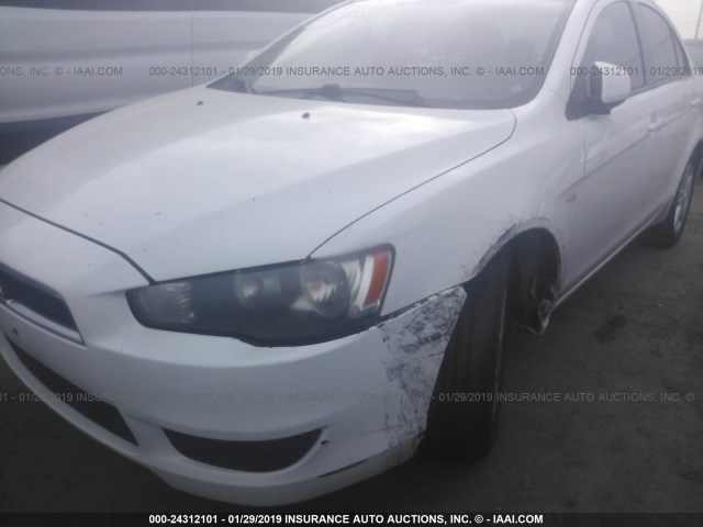 JA3AU26U38U003816 - 2008 MITSUBISHI LANCER ES WHITE photo 6