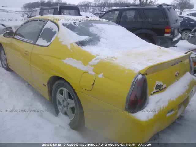 2G1WX15K049396571 - 2004 CHEVROLET MONTE CARLO SS YELLOW photo 3