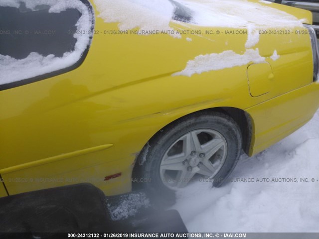 2G1WX15K049396571 - 2004 CHEVROLET MONTE CARLO SS ყვითელი ფოტო 6