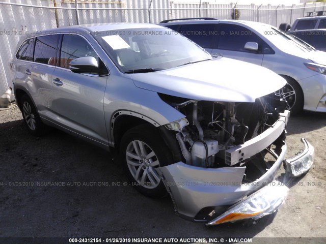 5TDZKRFHXFS078147 - 2015 TOYOTA HIGHLANDER LE/LE PLUS SILVER photo 1