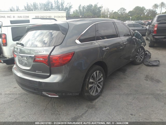 5FRYD4H48EB003189 - 2014 ACURA MDX TECHNOLOGY 灰色 照片 4