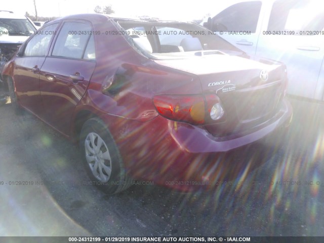 JTDBL40E59J012235 - 2009 TOYOTA COROLLA LE/XLE RED photo 3