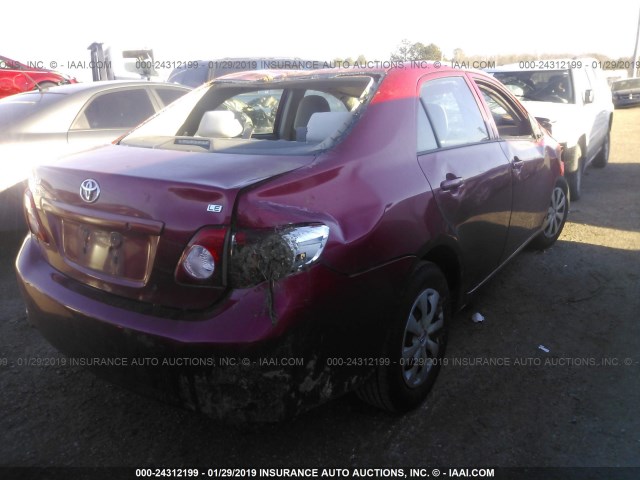 JTDBL40E59J012235 - 2009 TOYOTA COROLLA LE/XLE RED photo 4