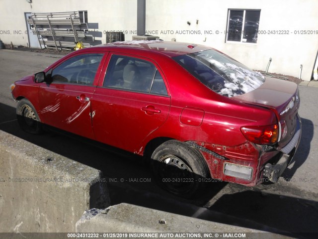 1NXBU40E79Z113039 - 2009 TOYOTA COROLLA S/LE/XLE RED photo 3