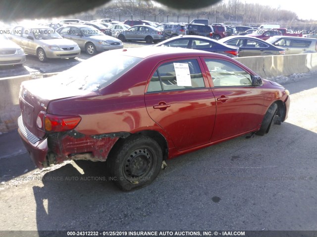 1NXBU40E79Z113039 - 2009 TOYOTA COROLLA S/LE/XLE RED photo 4