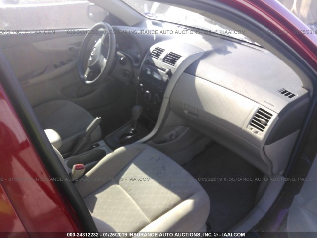 1NXBU40E79Z113039 - 2009 TOYOTA COROLLA S/LE/XLE RED photo 5