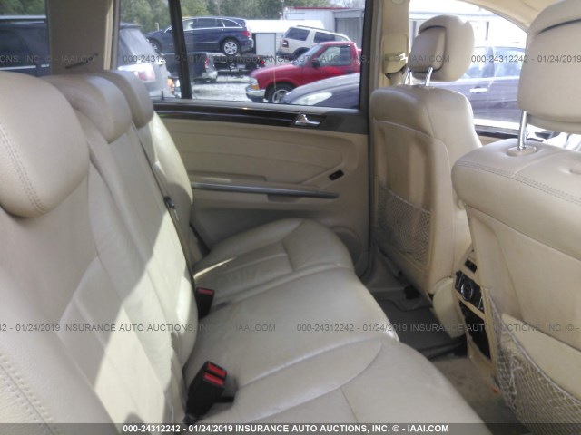 4JGBF71EX8A357309 - 2008 MERCEDES-BENZ GL 450 4MATIC WHITE photo 8