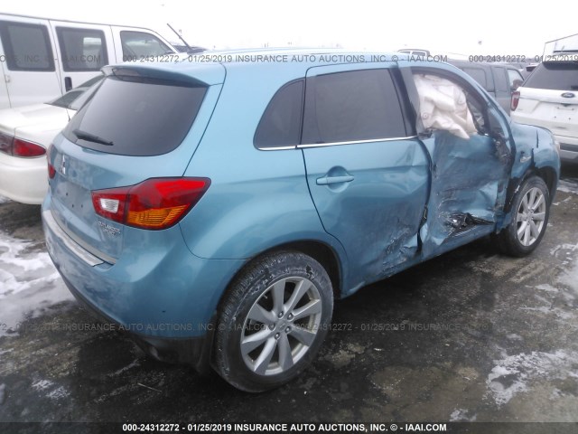 4A4AP4AUXDE012733 - 2013 MITSUBISHI OUTLANDER SPORT SE BLUE photo 4